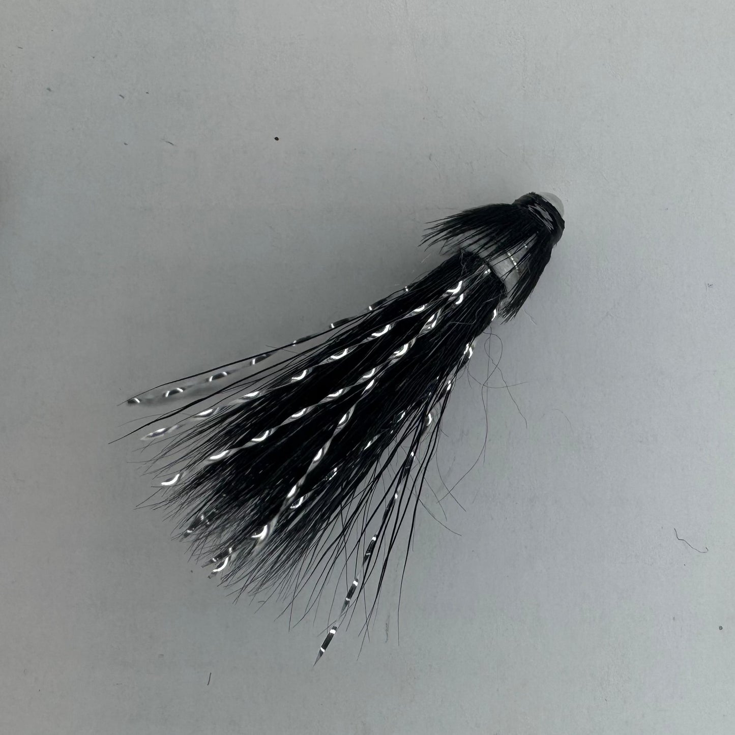 Laxaflugur - Svört/hvít Snælda micro - tungsten