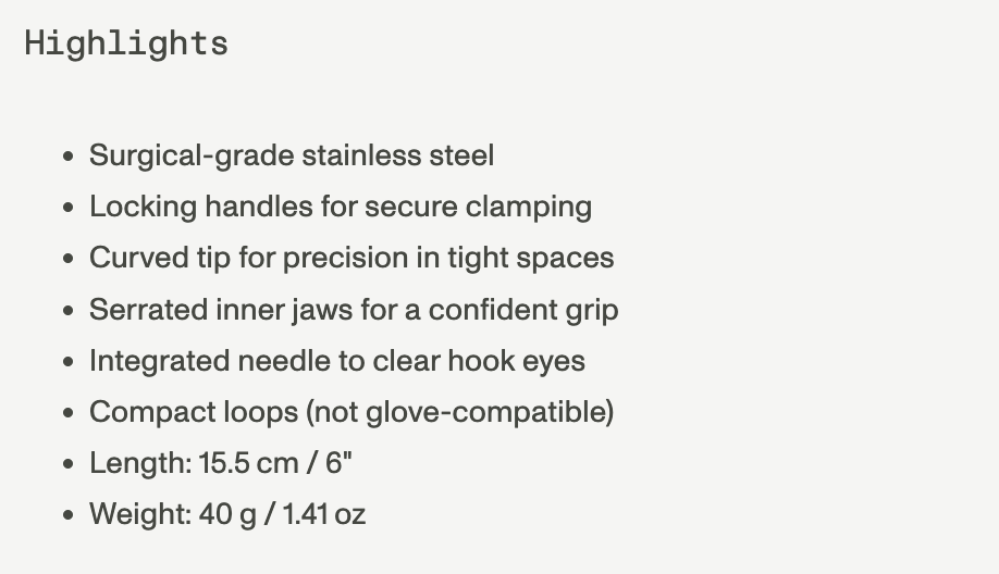 Guideline - Forceps - Curved 6"