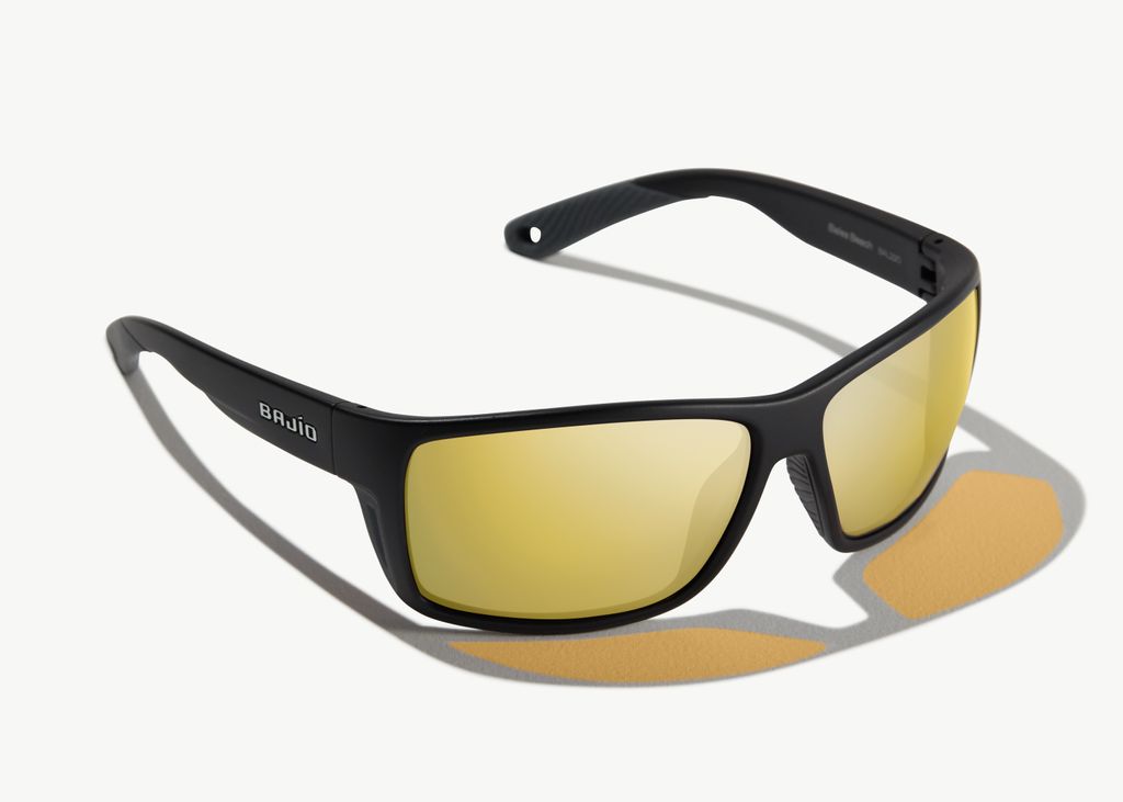 Bajío Bales Beach Polaroid gleraugu - Black Matte ( Yellow Mirror Gler )