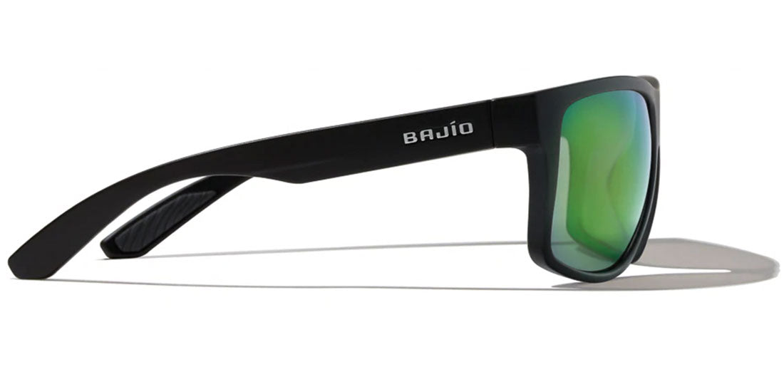 Bajio Boneville Polaroid gleraugu - Black Matte ( Green Mirror gler)