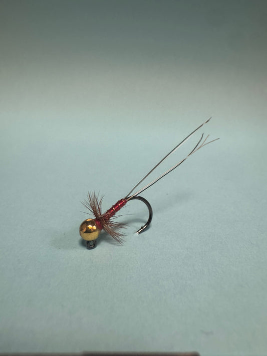 Heavy wire tungsten jig - rauð frances púpa
