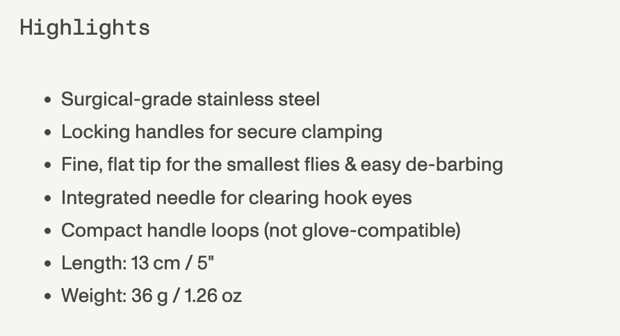 Guideline - Forceps - Spring Creek 5"