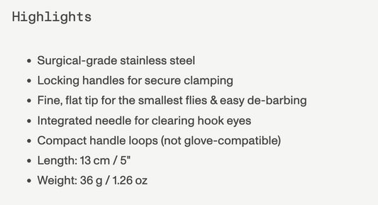 Guideline - Forceps - Spring Creek 5"