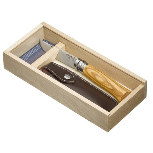 Opinel N°8 wood hnífur með hulstri