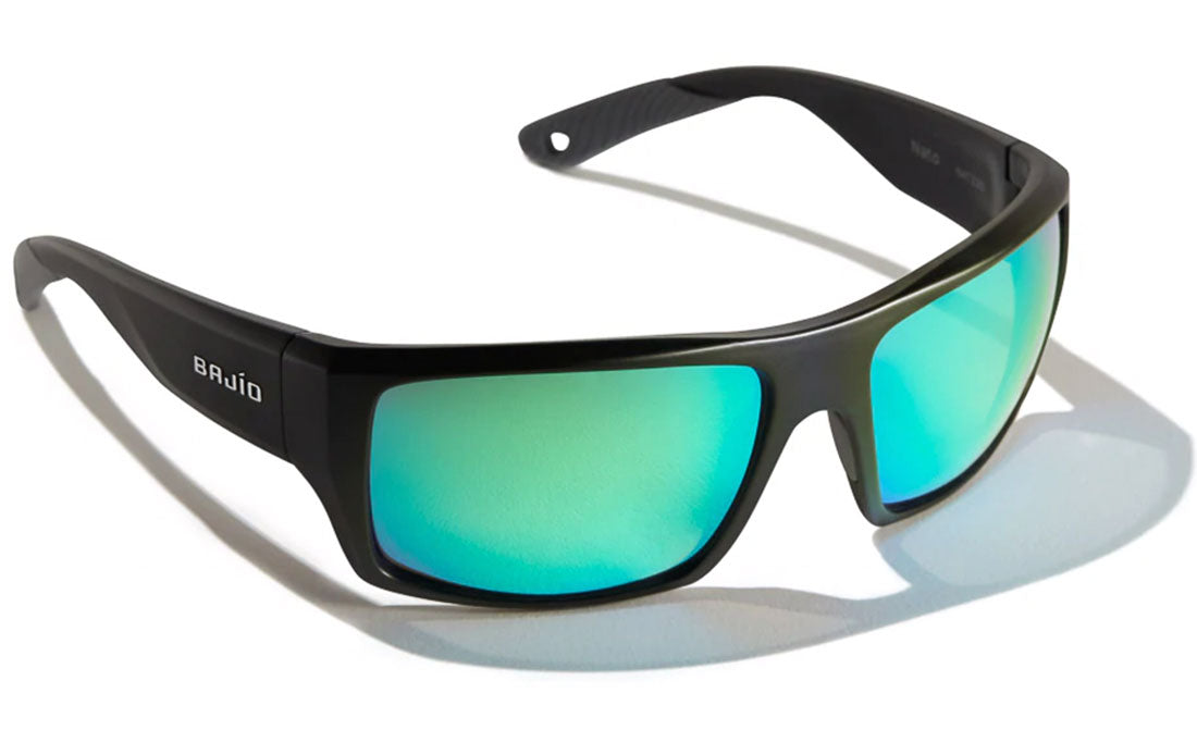 Bajío Nato Polaroid gleraugu - Black Matte  ( Green Mirror Gler )