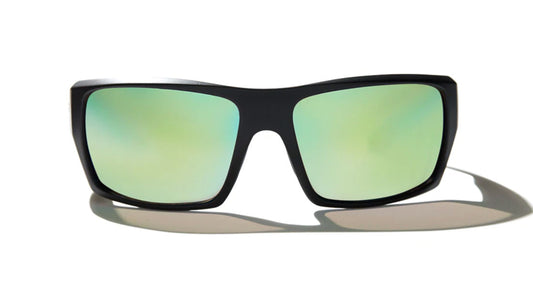 Bajío Nato Polaroid gleraugu - Black Matte  ( Green Mirror Gler )